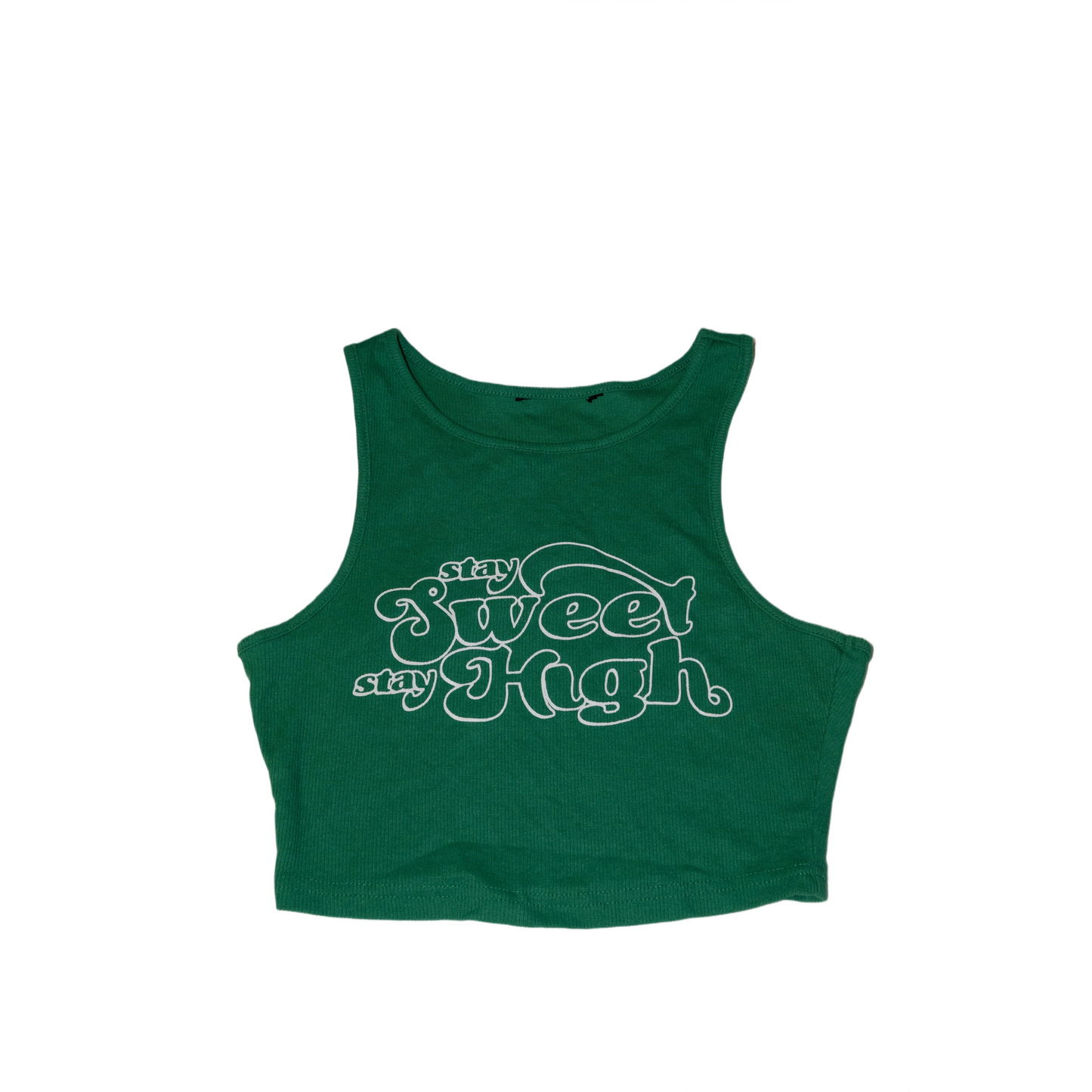 Green cropped tank (S)