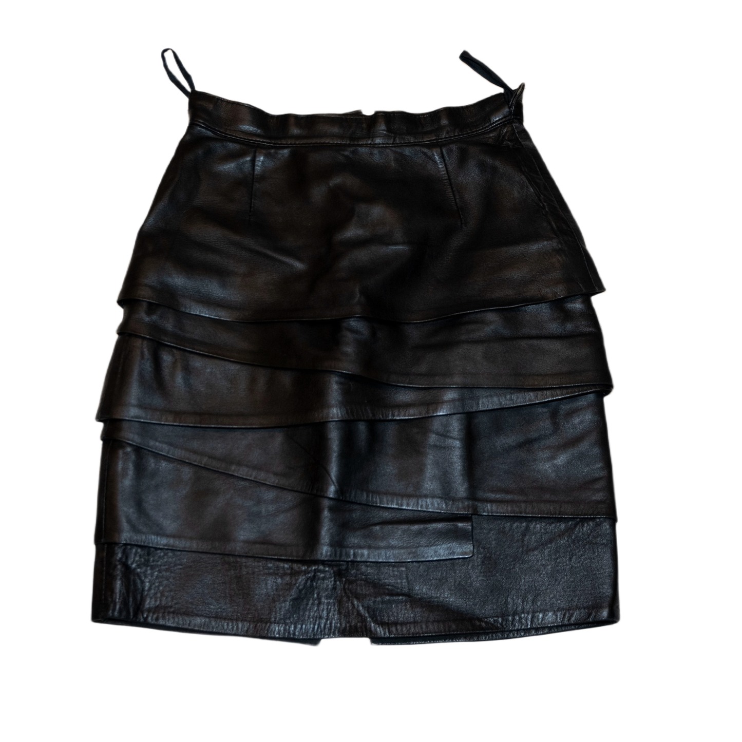 Faux Leather Layered Skirt (S)