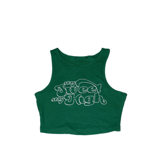 Green cropped tank (S)