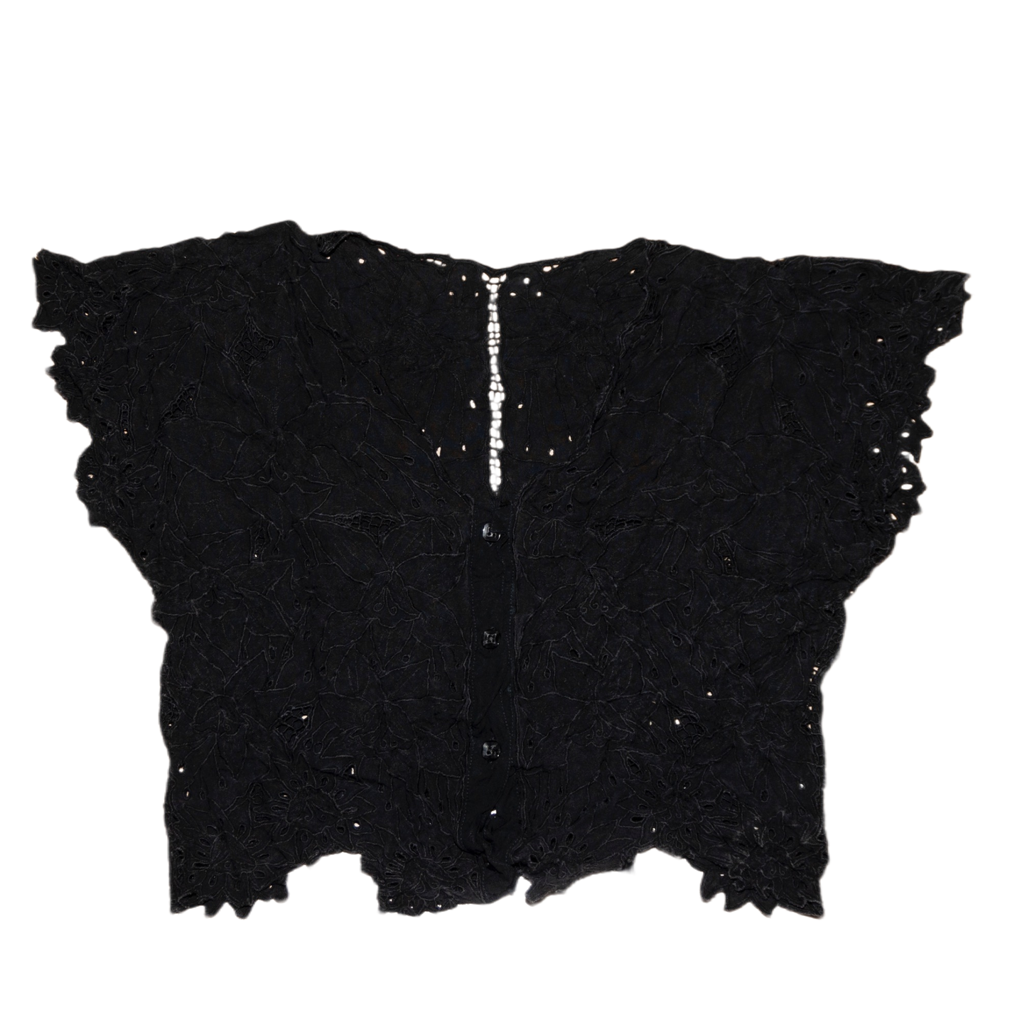 Lace crop button up