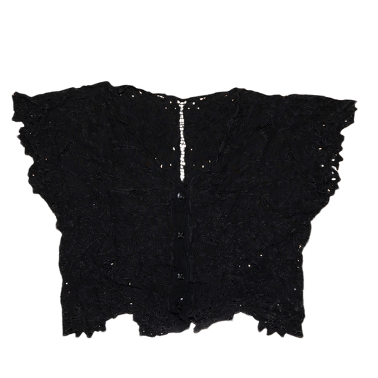 Lace crop button up