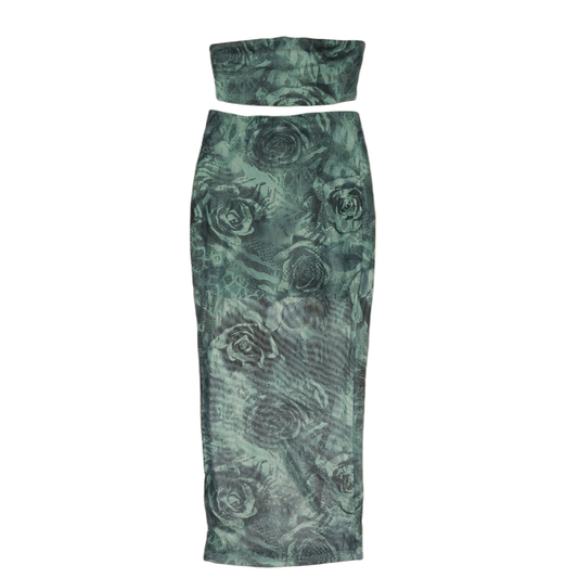 Green Pattern Skirt Set (XS)